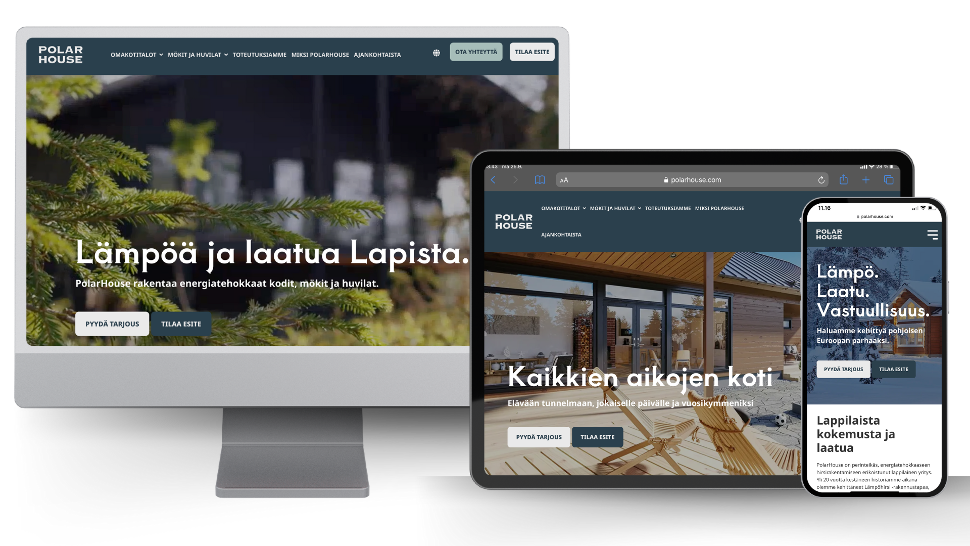 Polarhouse verkkosivu mockup Polarhouse verkkosivu mockup